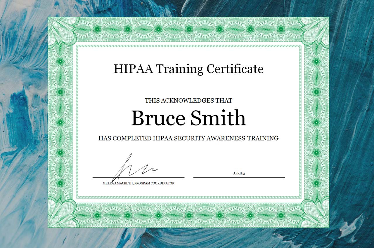 Hipaa Training Certificate Template